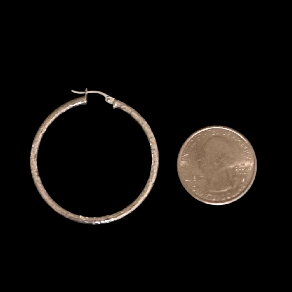 2 Pairs of .925 Sterling Silver Vintage Hoop Earrings - Picture 7 of 8